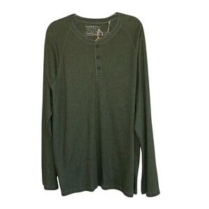 Faherty Mens XXL Cloud Cotton Fern Green Long Sleeve Henley Tshirt Tee NWT‎